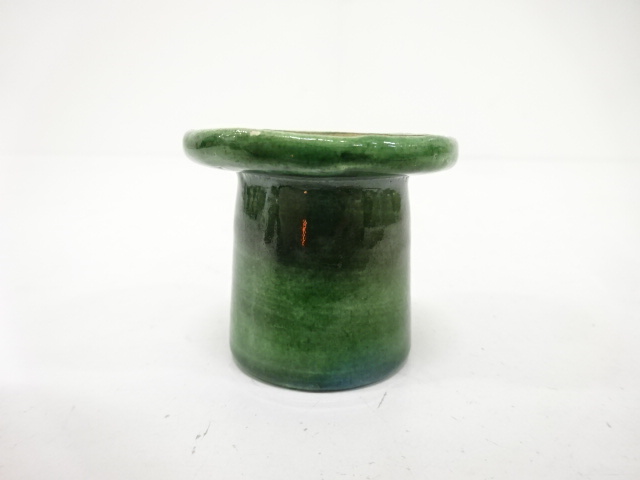  楽焼　吉村楽入造　葵文　蓋置